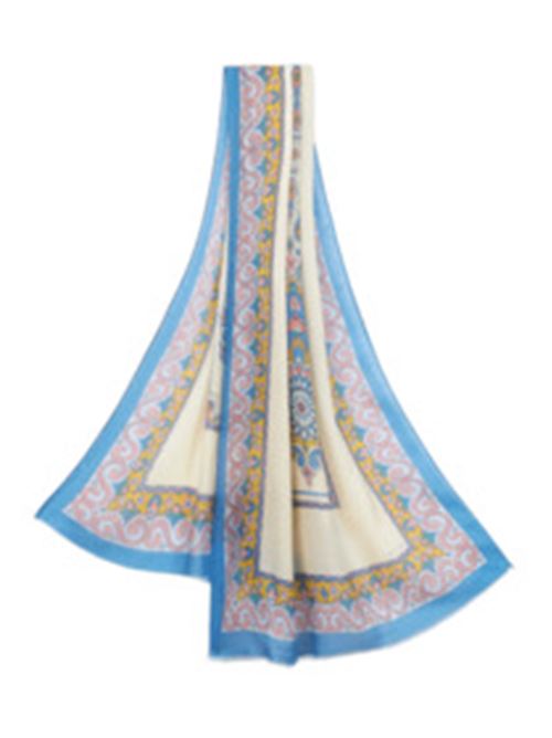 sciarpa donna bianco/celeste cachemere misto seta ETRO | WATA0010AK634X0800